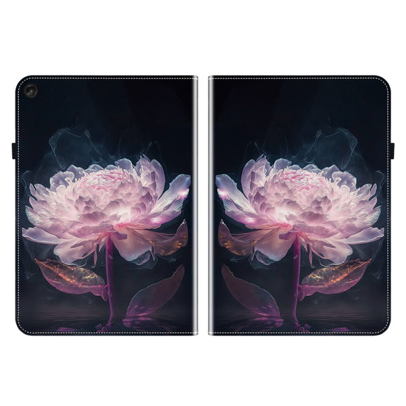For Lenovo Tab M10 10.1 3rd Gen Crystal Texture Painted Leather Tablet Case(Purple Peony)