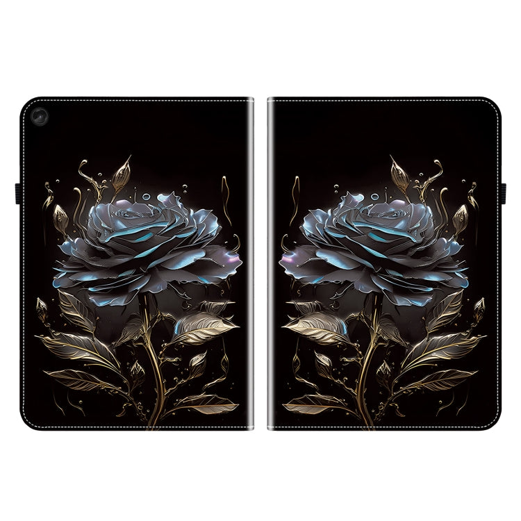 For Lenovo Tab M10 Plus HD 10.6 3rd Gen Crystal Texture Painted Leather Tablet Case(Black Rose) - Lenovo by PMC TechLife | Online Shopping South Africa | PMC TechLife | Buy Now Pay Later Mobicred