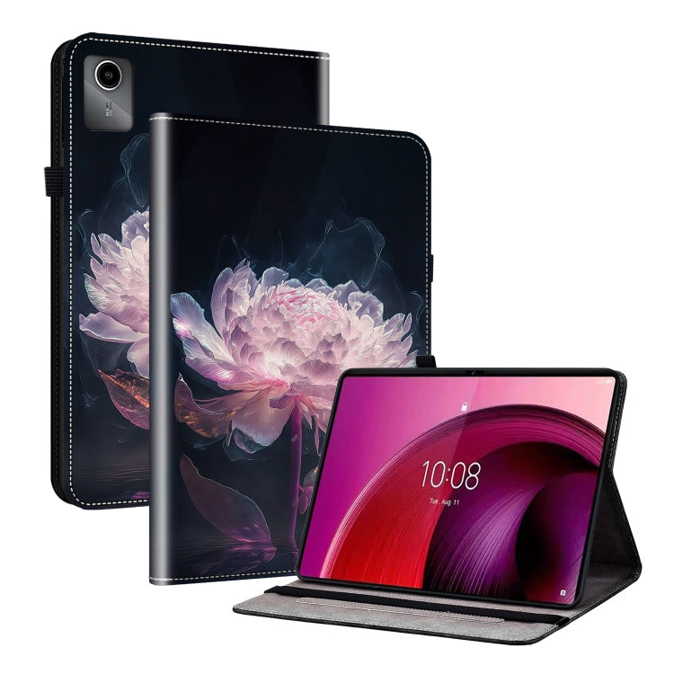 For Lenovo Tab M11/ Xiaoxin Pad 11 2024 Crystal Texture Painted Leather Tablet Case(Purple Peony) - Lenovo by PMC TechLife | Online Shopping South Africa | PMC TechLife | Buy Now Pay Later Mobicred