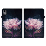 For Lenovo Tab M11/ Xiaoxin Pad 11 2024 Crystal Texture Painted Leather Tablet Case(Purple Peony)