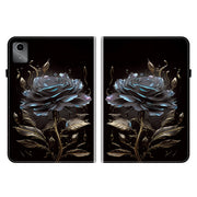 For Lenovo Tab M11/ Xiaoxin Pad 11 2024 Crystal Texture Painted Leather Tablet Case(Black Rose)