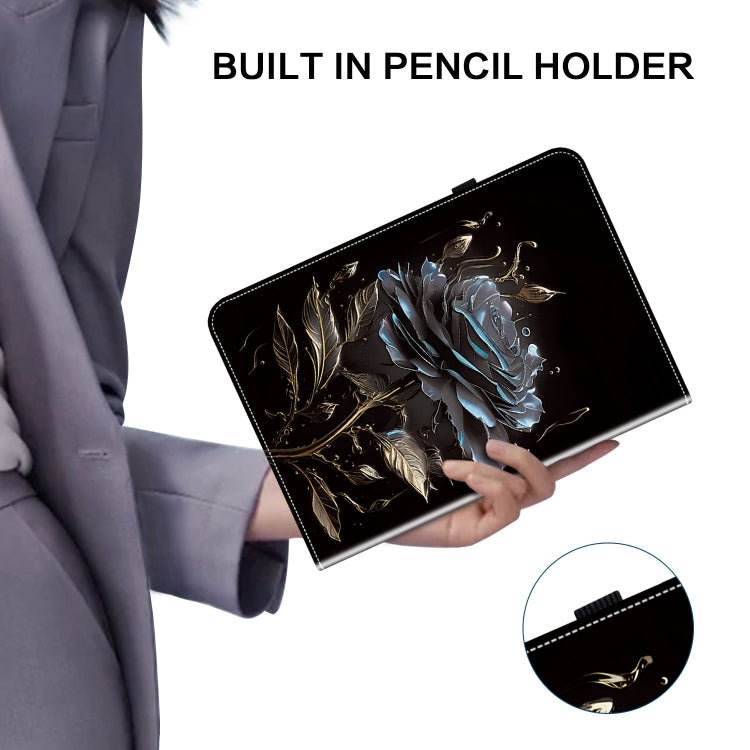 For Lenovo Tab M11/ Xiaoxin Pad 11 2024 Crystal Texture Painted Leather Tablet Case(Black Rose) - Lenovo by PMC TechLife | Online Shopping South Africa | PMC TechLife | Buy Now Pay Later Mobicred