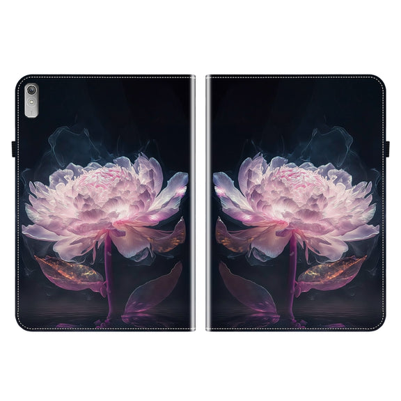 For Lenovo Tab P11 Gen 2 11.5 Crystal Texture Painted Leather Tablet Case(Purple Peony)