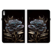 For Lenovo Tab P11 Gen 2 11.5 Crystal Texture Painted Leather Tablet Case(Black Rose)