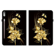 For Lenovo Tab P11 Pro Gen 2 11.2 Crystal Texture Painted Leather Tablet Case(Gold Butterfly Rose)