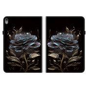 For Lenovo Tab P11 / Xiaoxin Pad Plus Crystal Texture Painted Leather Tablet Case(Black Rose)