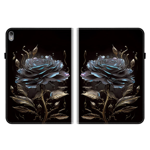 For Lenovo Tab P11 / Xiaoxin Pad Plus Crystal Texture Painted Leather Tablet Case(Black Rose)