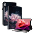 For Lenovo Tab P12 12.7 Crystal Texture Painted Leather Tablet Case(Purple Peony) - Lenovo by PMC TechLife | Online Shopping South Africa | PMC TechLife | Buy Now Pay Later Mobicred