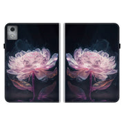 For Lenovo Tab K11 Plus Crystal Texture Painted Leather Tablet Case(Purple Peony)