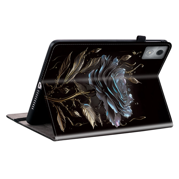 For Lenovo Tab K11 Plus Crystal Texture Painted Leather Tablet Case(Black Rose) - Lenovo by PMC TechLife | Online Shopping South Africa | PMC TechLife | Buy Now Pay Later Mobicred
