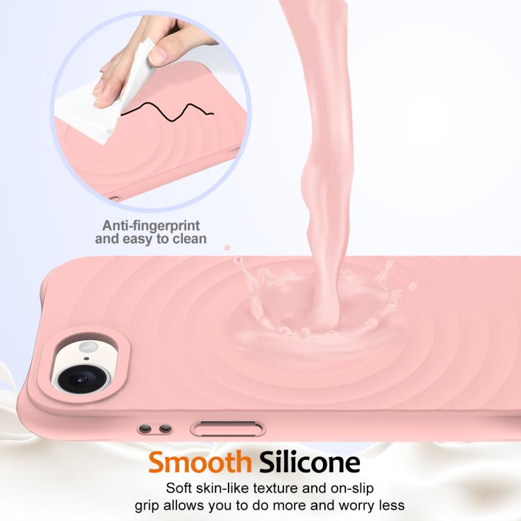 For iPhone 16e Wave Texture MagSafe Magnetic Liquid Silicone Phone Case(Pink) - iPhone 16e Cases by PMC TechLife | Online Shopping South Africa | PMC TechLife | Buy Now Pay Later Mobicred
