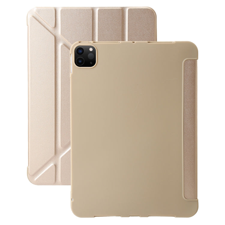 For iPad Pro 11 2024 TPU Deformation Flip Leather Tablet Case with Holder(Gold) - iPad Pro 11 2024 Cases by PMC TechLife | Online Shopping South Africa | PMC TechLife | Buy Now Pay Later Mobicred