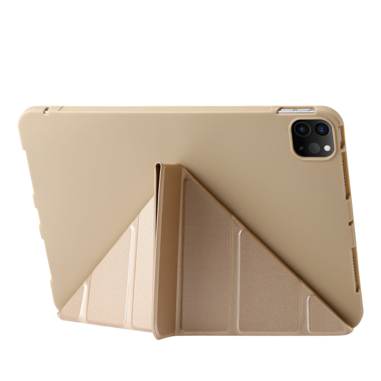 For iPad Pro 11 2024 TPU Deformation Flip Leather Tablet Case with Holder(Gold) - iPad Pro 11 2024 Cases by PMC TechLife | Online Shopping South Africa | PMC TechLife | Buy Now Pay Later Mobicred