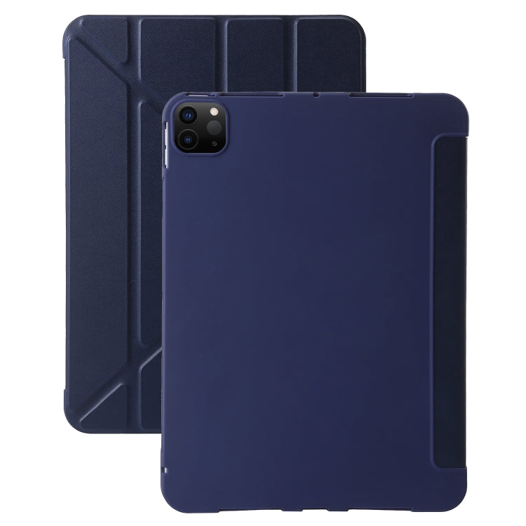 For iPad Pro 11 2024 TPU Deformation Flip Leather Tablet Case with Holder(Dark Blue) - iPad Pro 11 2024 Cases by PMC TechLife | Online Shopping South Africa | PMC TechLife | Buy Now Pay Later Mobicred