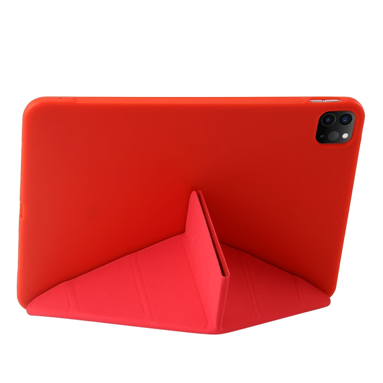 For iPad Pro 11 2024 TPU Deformation Flip Leather Tablet Case with Holder(Red) - iPad Pro 11 2024 Cases by PMC TechLife | Online Shopping South Africa | PMC TechLife | Buy Now Pay Later Mobicred