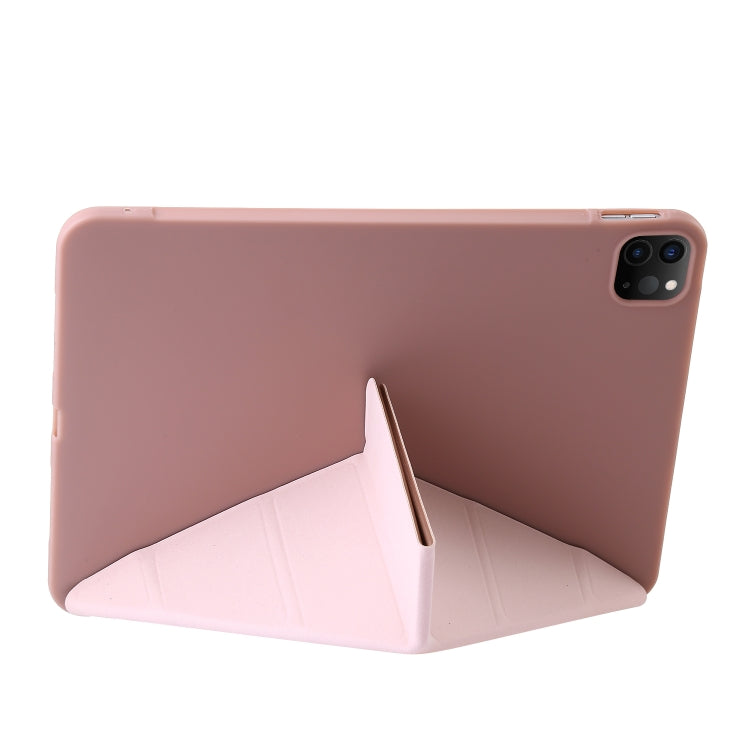 For iPad Pro 11 2024 TPU Deformation Flip Leather Tablet Case with Holder(Rose Gold) - iPad Pro 11 2024 Cases by PMC TechLife | Online Shopping South Africa | PMC TechLife | Buy Now Pay Later Mobicred