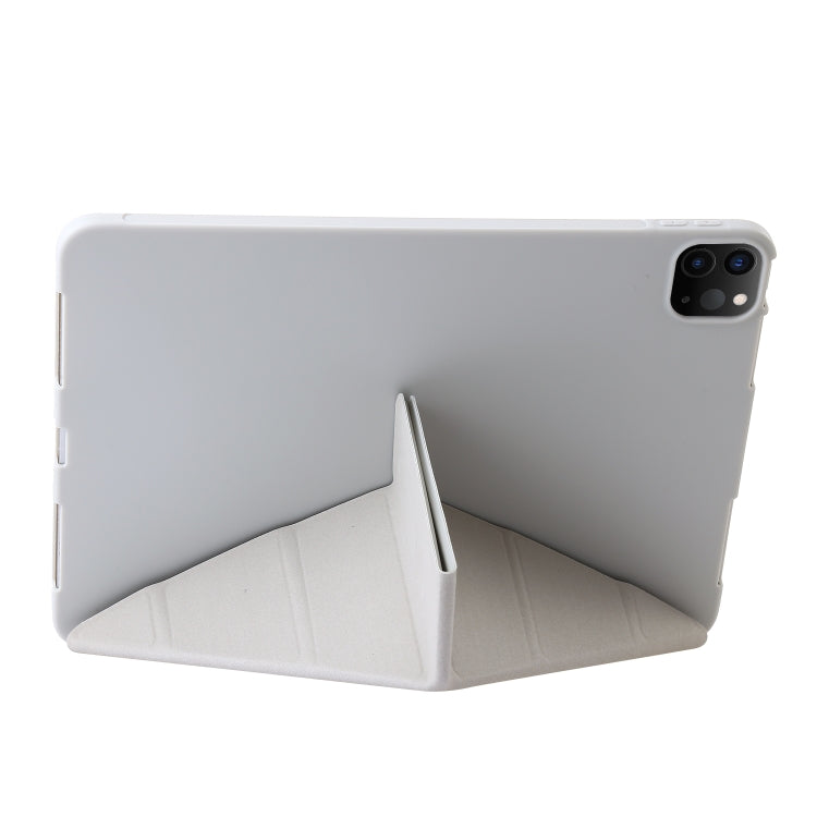 For iPad Pro 11 2024 TPU Deformation Flip Leather Tablet Case with Holder(Grey) - iPad Pro 11 2024 Cases by PMC TechLife | Online Shopping South Africa | PMC TechLife | Buy Now Pay Later Mobicred