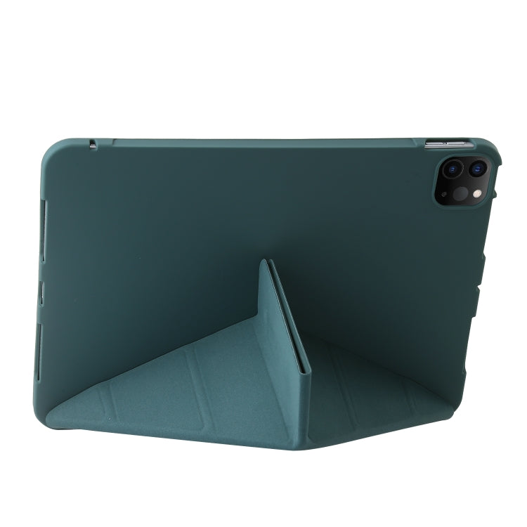 For iPad Pro 13 2024 TPU Deformation Flip Leather Tablet Case with Holder(Dark Green) - iPad Pro 13 2024 Cases by PMC TechLife | Online Shopping South Africa | PMC TechLife | Buy Now Pay Later Mobicred