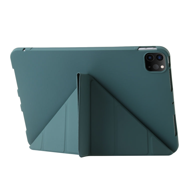 For iPad Pro 13 2024 TPU Deformation Flip Leather Tablet Case with Holder(Dark Green) - iPad Pro 13 2024 Cases by PMC TechLife | Online Shopping South Africa | PMC TechLife | Buy Now Pay Later Mobicred