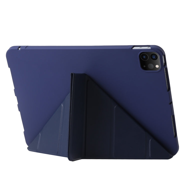 For iPad Pro 13 2024 TPU Deformation Flip Leather Tablet Case with Holder(Dark Blue) - iPad Pro 13 2024 Cases by PMC TechLife | Online Shopping South Africa | PMC TechLife | Buy Now Pay Later Mobicred