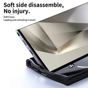 For Samsung Galaxy S24 Ultra 5G Double Ring MagSafe Holder Carbon Fibre Phone Case(Black)
