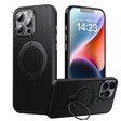 For iPhone 16 Pro Double Ring MagSafe Holder Carbon Fiber Phone Case(Black) - iPhone 16 Pro Cases by PMC TechLife | Online Shopping South Africa | PMC TechLife | Buy Now Pay Later Mobicred