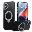 For iPhone 16 Plus Double Ring MagSafe Holder Carbon Fiber Phone Case(Silver) - free shipping - PMC TechLife - Order now!