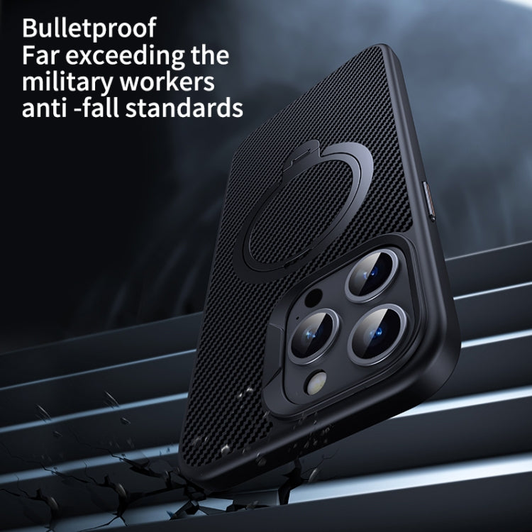 For iPhone 16 Plus Double Ring MagSafe Holder Carbon Fiber Phone Case(Black) - iPhone 16 Plus Cases by PMC TechLife | Online Shopping South Africa | PMC TechLife | Buy Now Pay Later Mobicred