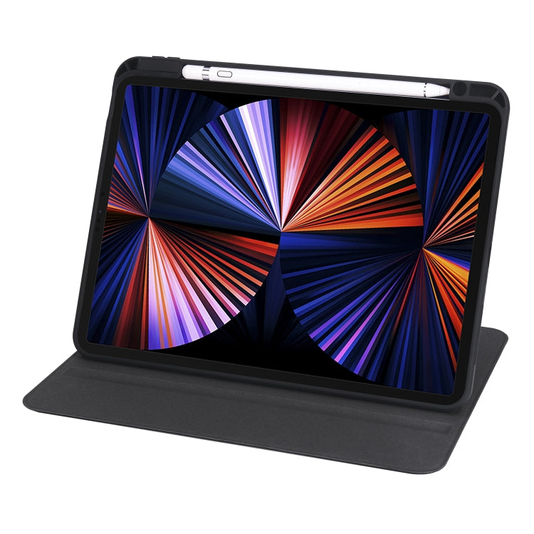 For iPad Air 11 2024 Acrylic 360 Degree Rotation Holder Leather Tablet Case(Black) - iPad Air 11 2024 Cases by PMC TechLife | Online Shopping South Africa | PMC TechLife | Buy Now Pay Later Mobicred