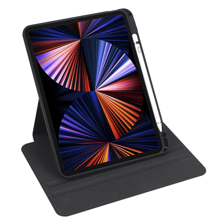 For iPad Air 11 2024 Acrylic 360 Degree Rotation Holder Leather Tablet Case(Black) - iPad Air 11 2024 Cases by PMC TechLife | Online Shopping South Africa | PMC TechLife | Buy Now Pay Later Mobicred