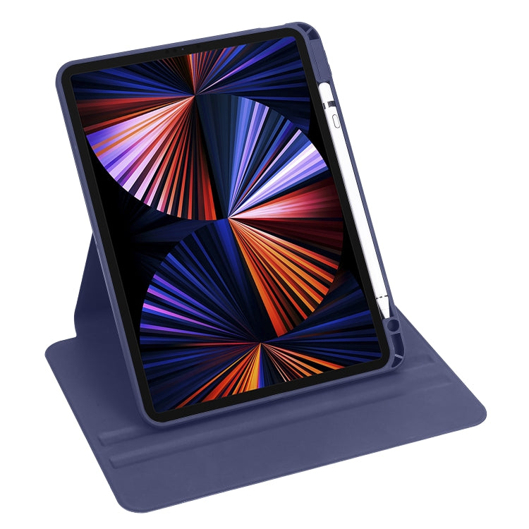 For iPad Air 11 2025 / 2024 Acrylic 360 Degree Rotation Holder Leather Tablet Case(Dark Blue) - More iPad Cases by PMC TechLife | Online Shopping South Africa | PMC TechLife | Buy Now Pay Later Mobicred