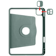 For iPad Air 11 2025 / 2024 Acrylic 360 Degree Rotation Holder Leather Tablet Case(Pine Green)