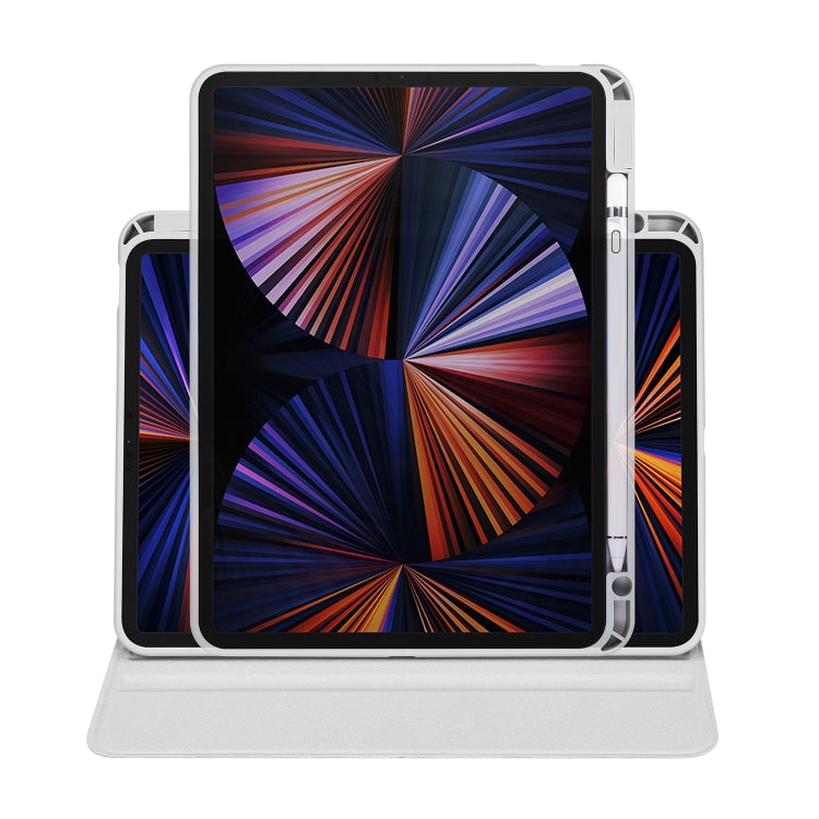 For iPad Air 11 2024 Acrylic 360 Degree Rotation Holder Leather Tablet Case(Fog Grey) - iPad Air 11 2024 Cases by PMC TechLife | Online Shopping South Africa | PMC TechLife | Buy Now Pay Later Mobicred