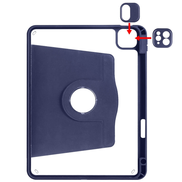 For iPad Air 13 2025 / 2024 Acrylic 360 Degree Rotation Holder Leather Tablet Case(Dark Blue) - free shipping - PMC TechLife - Order now!