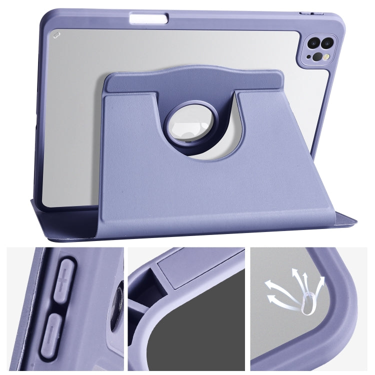 For iPad Air 13 2025 / 2024 Acrylic 360 Degree Rotation Holder Leather Tablet Case(Lavender Purple) - More iPad Cases by PMC TechLife | Online Shopping South Africa | PMC TechLife | Buy Now Pay Later Mobicred