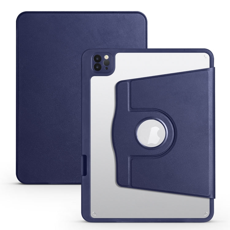 For iPad Pro 11 2024 Acrylic 360 Degree Rotation Holder Leather Tablet Case(Dark Blue) - iPad Pro 11 2024 Cases by PMC TechLife | Online Shopping South Africa | PMC TechLife | Buy Now Pay Later Mobicred