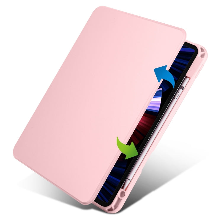For iPad Pro 13 2024 Acrylic 360 Degree Rotation Holder Leather Tablet Case(Sand Pink) - iPad Pro 13 2024 Cases by PMC TechLife | Online Shopping South Africa | PMC TechLife | Buy Now Pay Later Mobicred