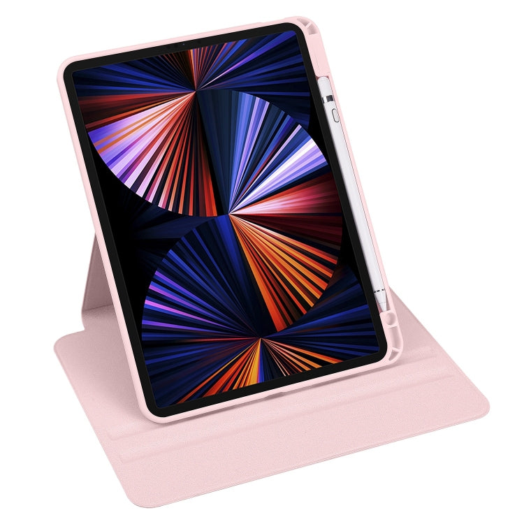 For iPad Pro 13 2024 Acrylic 360 Degree Rotation Holder Leather Tablet Case(Sand Pink) - iPad Pro 13 2024 Cases by PMC TechLife | Online Shopping South Africa | PMC TechLife | Buy Now Pay Later Mobicred
