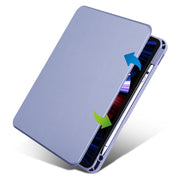 For iPad Pro 13 2024 Acrylic 360 Degree Rotation Holder Leather Tablet Case(Lavender Purple)