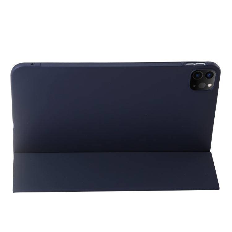 For iPad Pro 13 2024 Three-fold Holder Flip Tablet Leather Case(Dark Blue) - iPad Pro 13 2024 Cases by PMC TechLife | Online Shopping South Africa | PMC TechLife | Buy Now Pay Later Mobicred