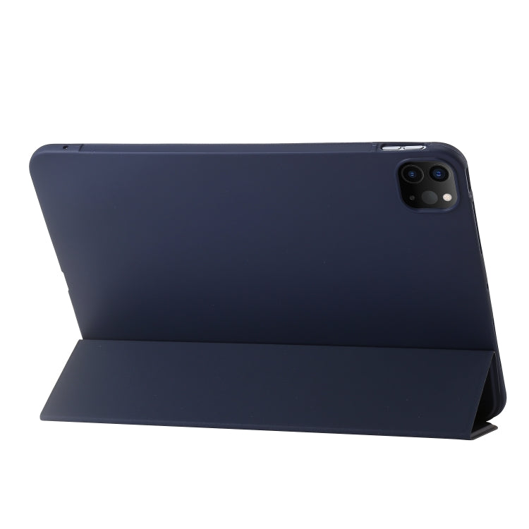 For iPad Pro 13 2024 Three-fold Holder Flip Tablet Leather Case(Dark Blue) - iPad Pro 13 2024 Cases by PMC TechLife | Online Shopping South Africa | PMC TechLife | Buy Now Pay Later Mobicred