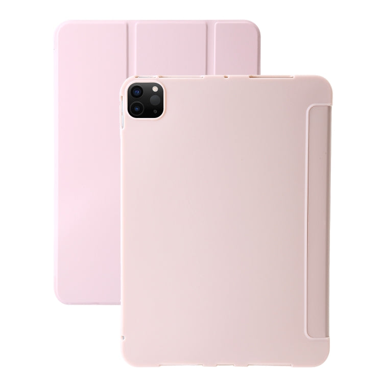 For iPad Pro 13 2024 Three-fold Holder Flip Tablet Leather Case(Light Pink) - iPad Pro 13 2024 Cases by PMC TechLife | Online Shopping South Africa | PMC TechLife | Buy Now Pay Later Mobicred