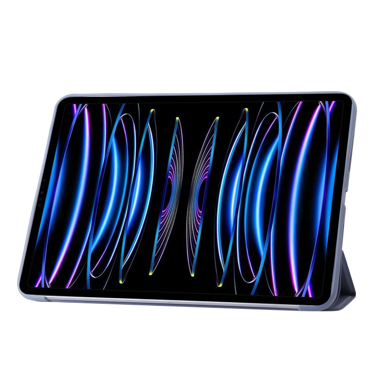 For iPad Pro 13 2024 Three-fold Holder Flip Tablet Leather Case(Purple) - iPad Pro 13 2024 Cases by PMC TechLife | Online Shopping South Africa | PMC TechLife | Buy Now Pay Later Mobicred