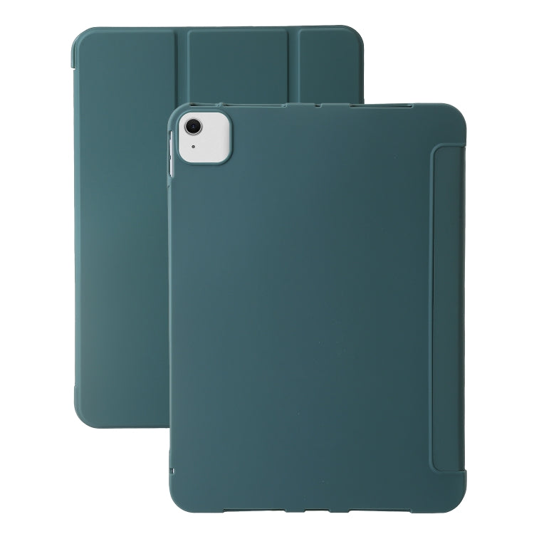 For iPad Air 13 2024 Three-fold Holder Flip Tablet Leather Case(Dark Green) - iPad Air 13 2024 Cases by PMC TechLife | Online Shopping South Africa | PMC TechLife | Buy Now Pay Later Mobicred
