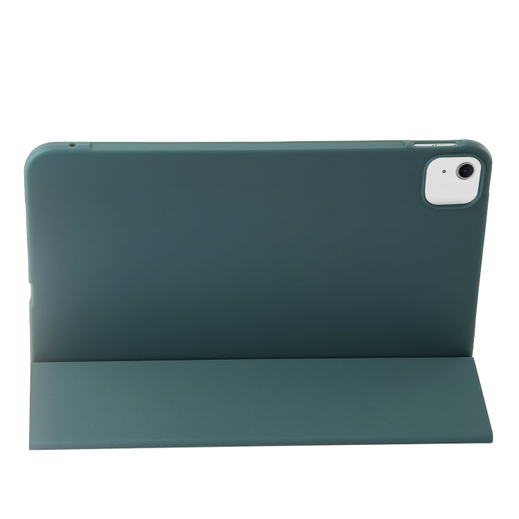 For iPad Air 13 2024 Three-fold Holder Flip Tablet Leather Case(Dark Green) - iPad Air 13 2024 Cases by PMC TechLife | Online Shopping South Africa | PMC TechLife | Buy Now Pay Later Mobicred