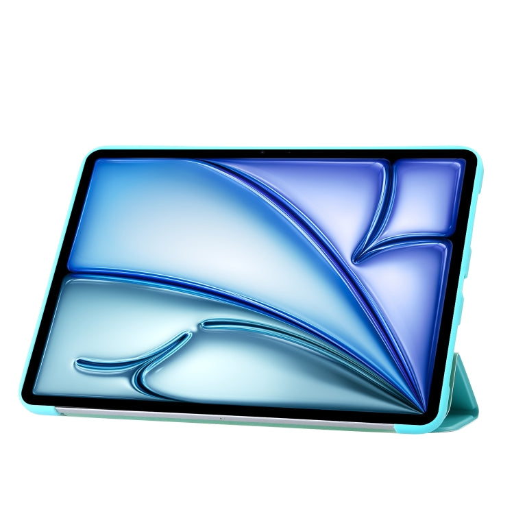 For iPad Air 13 2024 Three-fold Holder Flip Tablet Leather Case(Mint Blue) - iPad Air 13 2024 Cases by PMC TechLife | Online Shopping South Africa | PMC TechLife | Buy Now Pay Later Mobicred