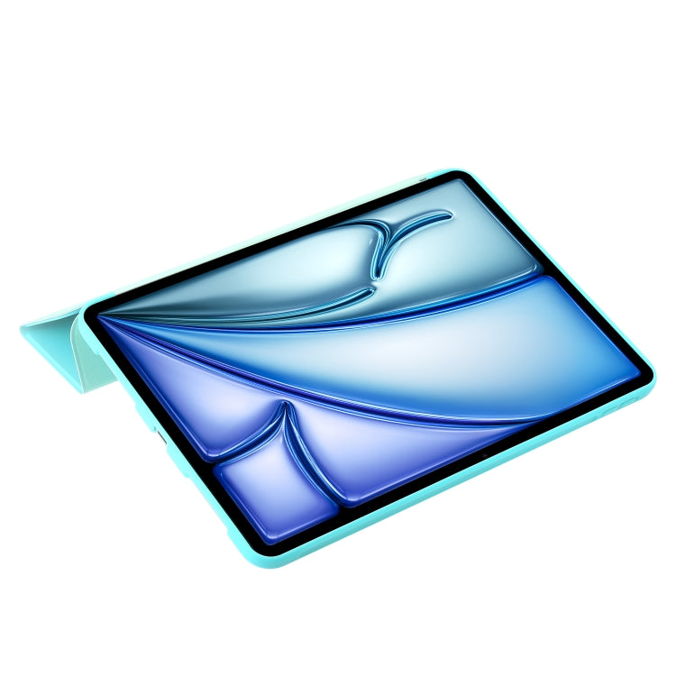 For iPad Air 13 2024 Three-fold Holder Flip Tablet Leather Case(Mint Blue) - iPad Air 13 2024 Cases by PMC TechLife | Online Shopping South Africa | PMC TechLife | Buy Now Pay Later Mobicred