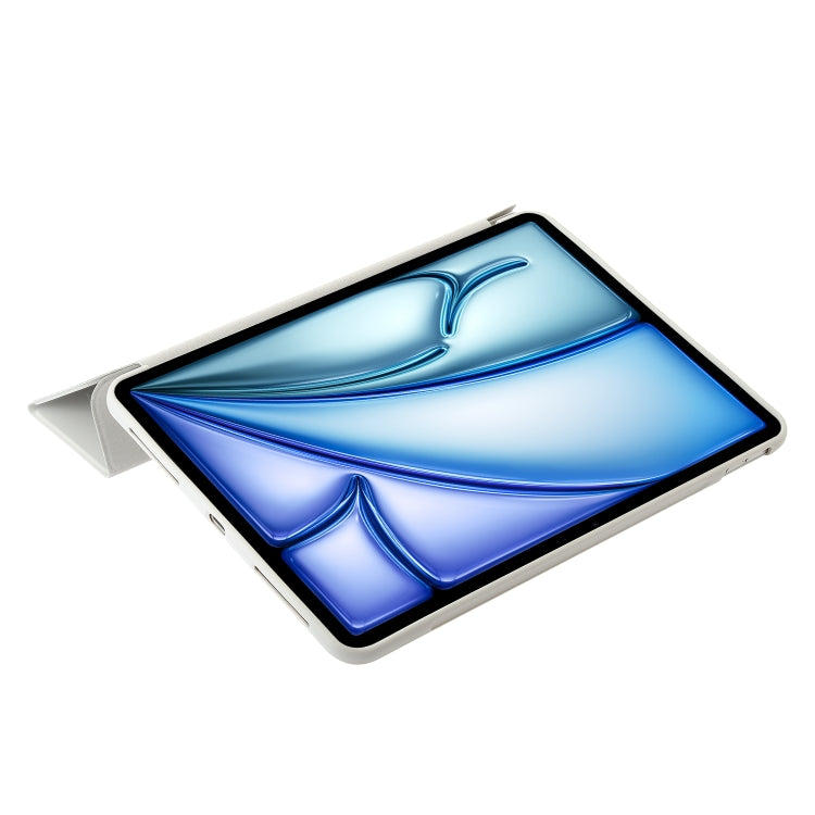 For iPad Air 13 2024 Three-fold Holder Flip Tablet Leather Case(Grey) - iPad Air 13 2024 Cases by PMC TechLife | Online Shopping South Africa | PMC TechLife | Buy Now Pay Later Mobicred