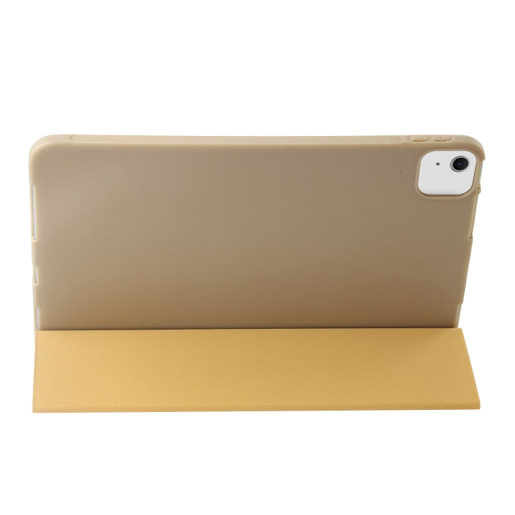 For iPad Air 13 2024 Three-fold Holder Flip Tablet Leather Case(Gold) - iPad Air 13 2024 Cases by PMC TechLife | Online Shopping South Africa | PMC TechLife | Buy Now Pay Later Mobicred