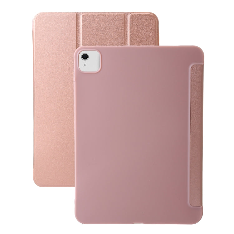 For iPad Air 11 2025 / 2024 Three-fold Holder Flip Tablet Leather Case(Rose Gold) - iPad Air 11 2025 / 2024 Cases by PMC TechLife | Online Shopping South Africa | PMC TechLife | Buy Now Pay Later Mobicred